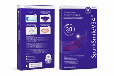 SparkSmile - PAP+ избелващи лентички + лилав коректор на цвета